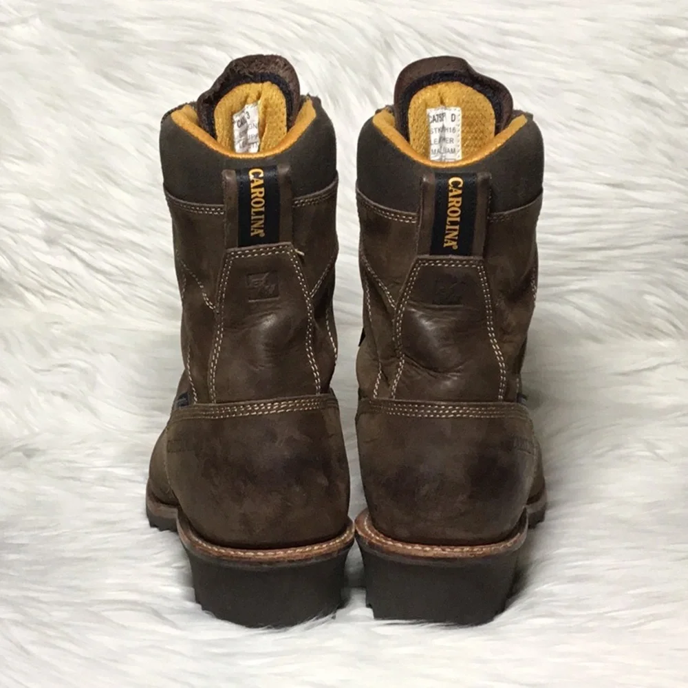 Carolina CA7522 Men’s Birch 8” Composite Toe Logger Boots, Brown, 13